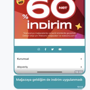Watsons Mağazasında İndirim Mesajı Yanıltmacası