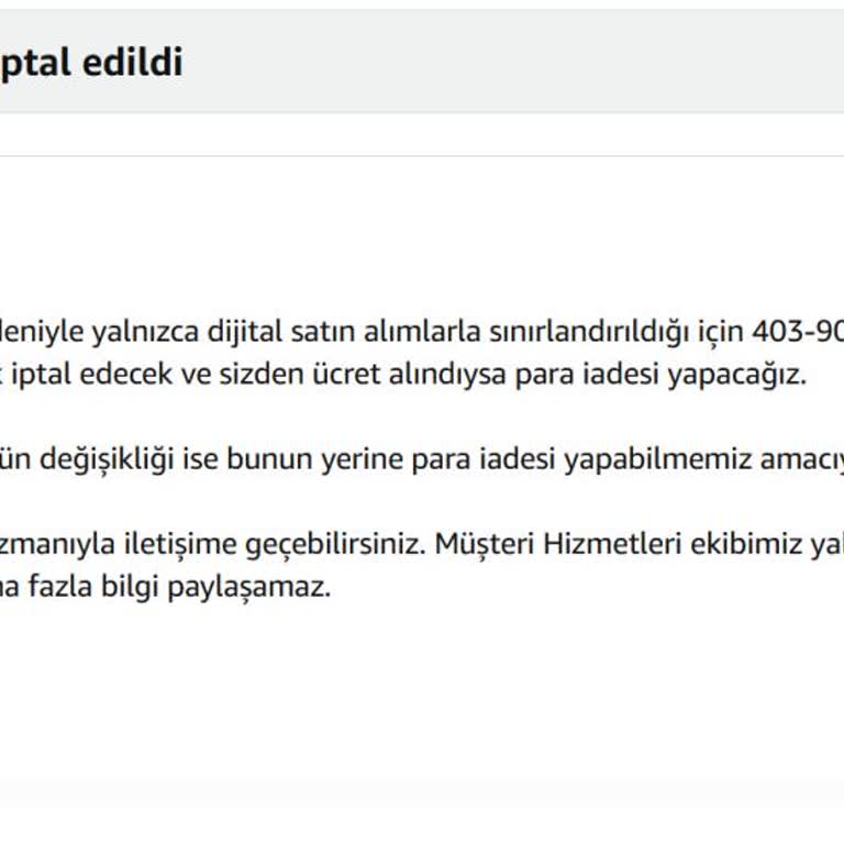 Amazon.com.tr Hesabınız Kısıtlanmıştır. Sebep İptal Hakkımı Kullanmak