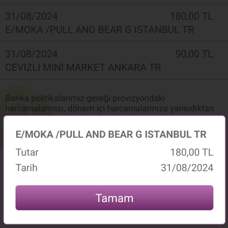 İzinsiz Para Çekimi E/MOKA Pull And Bear