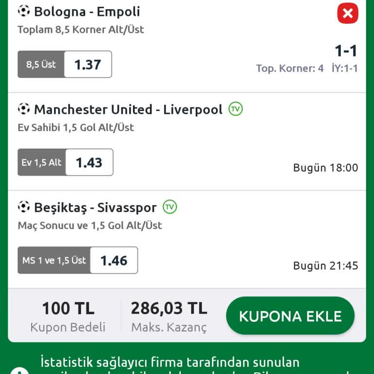 Bilyoner Kuponum Kazanmasına Rağmen Hatalı Gözüküyor