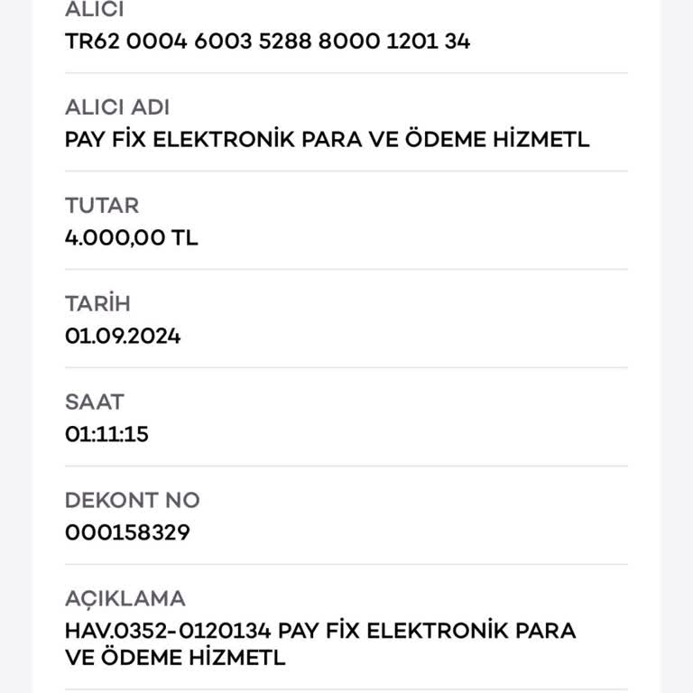 Payfix Hesabına Para Yatırma Sorunu