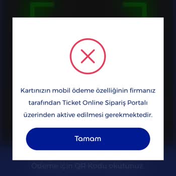 Ticket Restaurant Myedenred QR Ödeme Hata Veriyor