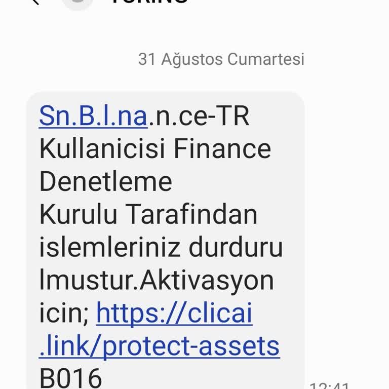 TURING (SMS) Yanlış Hesap Uyarısı Ve Yasal Sorumluluk!