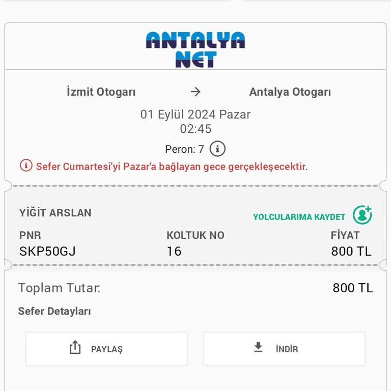 Antalya Net Seyahat Otobüs Gelmedi 2.30 Saat Bekledik