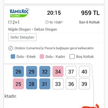 Kamil Koç Yanıltma, Erkek Yolcuyu Kadın Yanına Oturtma