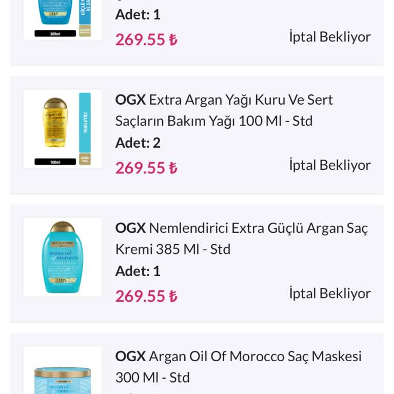Eve Sipariş İptali