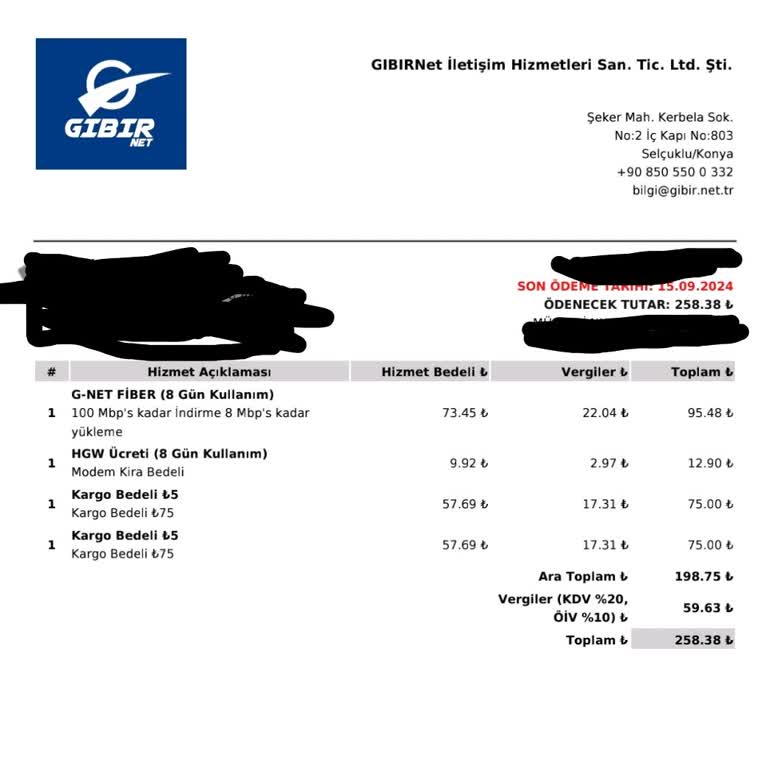 Gıbırnet Modem İadesinde Haksız Kargo Ücreti Kesintisi