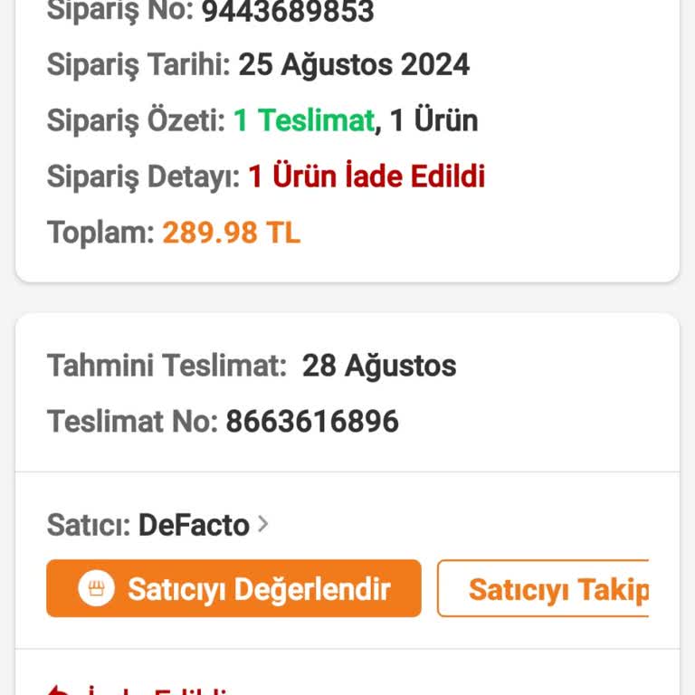 Trendyol İade Bedeli Hesabımdan Tekrar Tahsil Edildi.