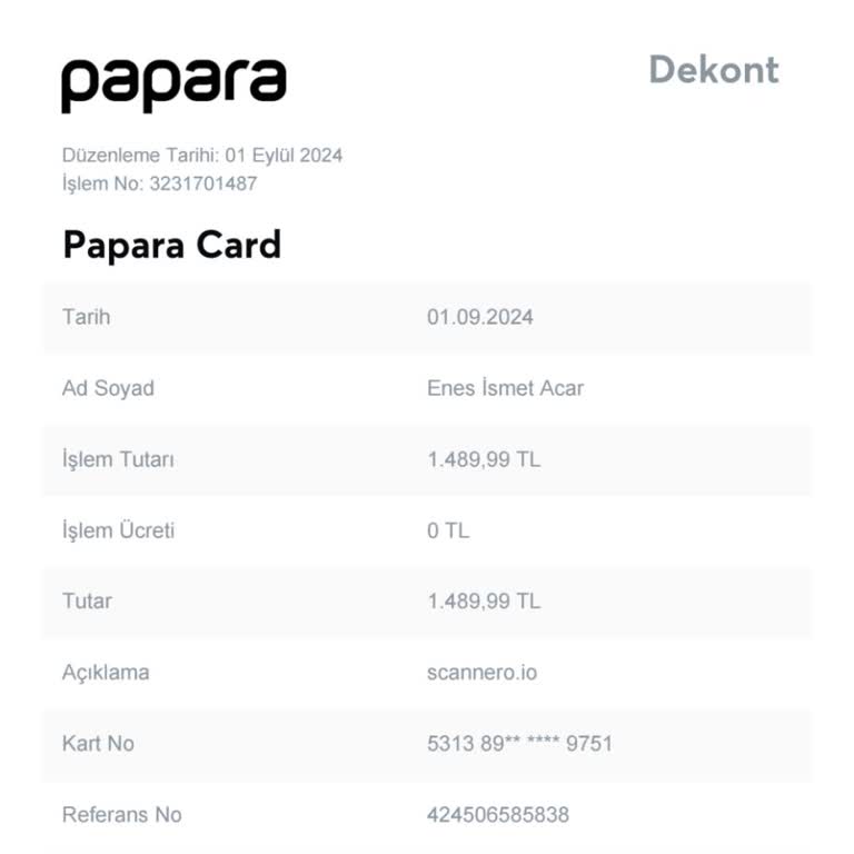 Scanner.io Scanner İO Para İadesi