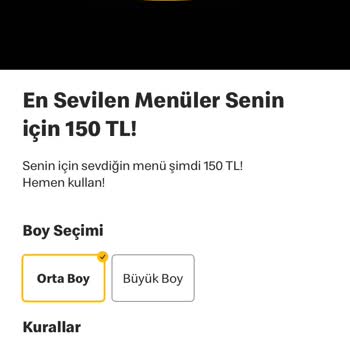 McDonald's En Sevilen Menüler Kampanyasında Double Quarter Verilmedi.