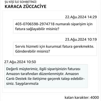 Amazon Ve Karaca Züccaciye Satıcısı Arasındaki Kurumsal Fatura Sorunu