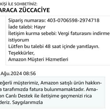 Amazon Ve Karaca Züccaciye Satıcısı Arasındaki Kurumsal Fatura Sorunu
