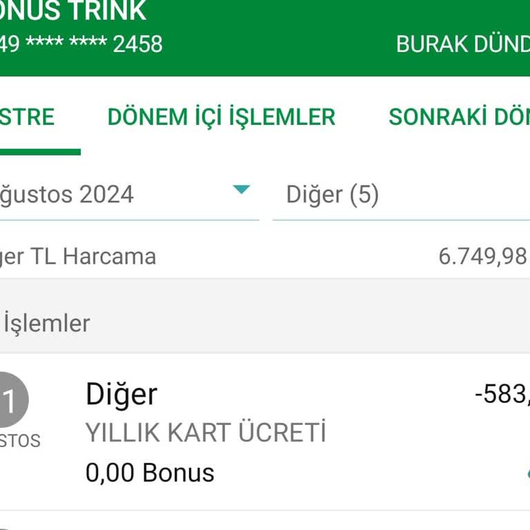 Garanti Bankası Kredi Kartı Aidatı Kesintisi