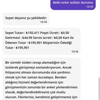 Getir Sepet Fiyatı Ve Ödeme Fiyat Farklılığı