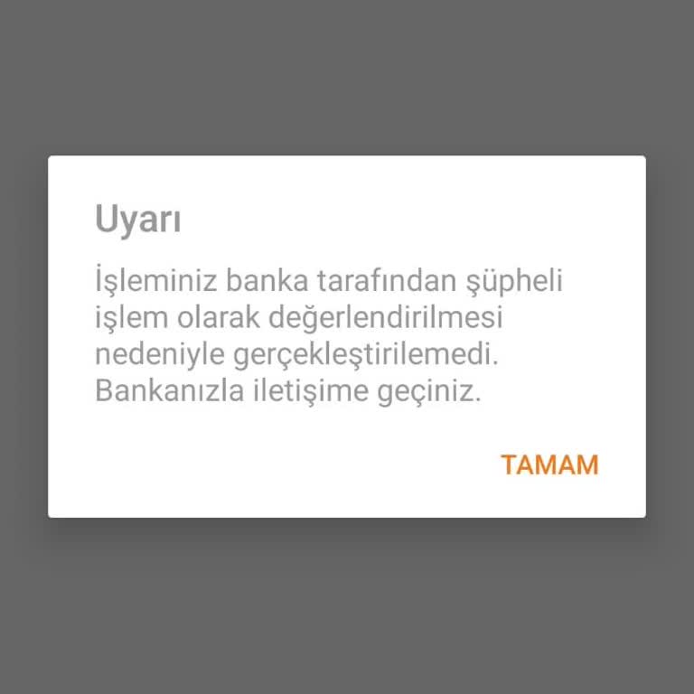 Ziraat Bankası Şüpheli İşlem Uyarısı