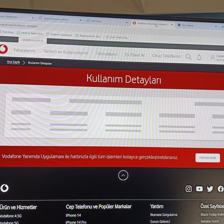Vodafone'da Kullanım Detaylarına Ulaşamama Sorunu