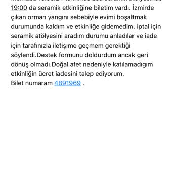 Bubilet.com Ücret İadesi Yapmıyor