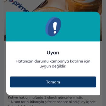Türk Telekom Prime Üyesiyim Espresso Lab Kahve Kampanyasından Faydalanamıyorum