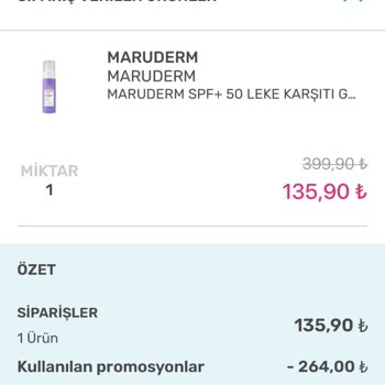 Watsons Tan Aldığım Maruderm Güneş Kremi