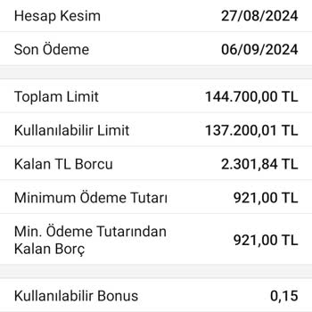 Garanti Bankası Kart Borç