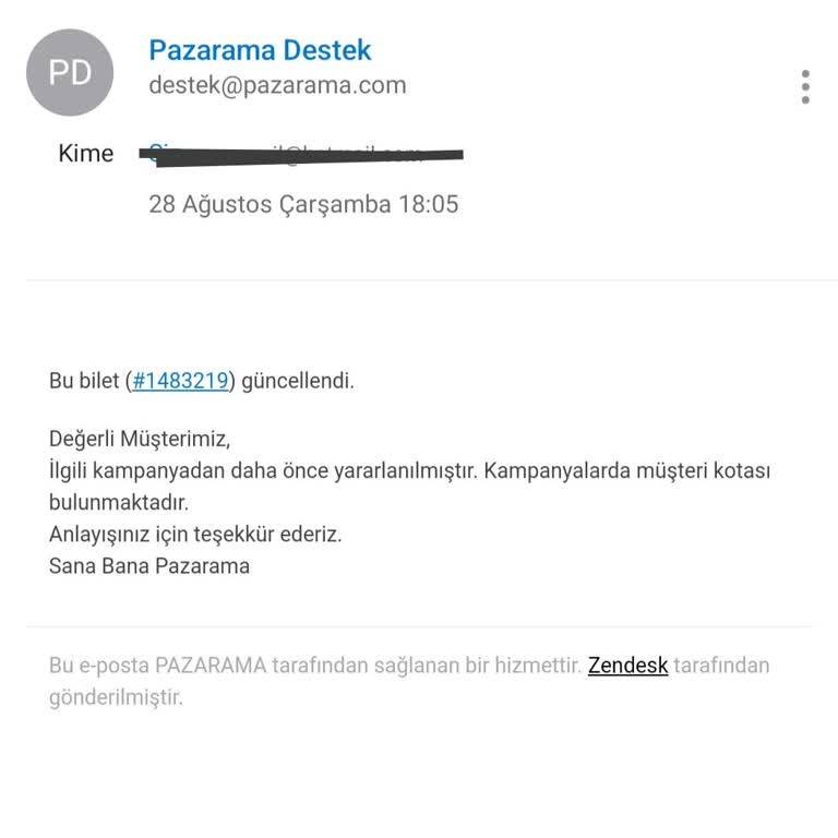 Pazarama Kampanyadan Gerçek Dışı Şekilde Yararlandırılmamak.