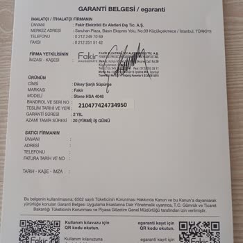 Fakir 4048 Şarjlı Dikey Süpürge Toz Haznesi Boru Girişi Dağıldı