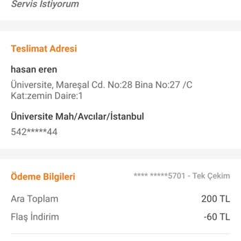 Trendyol Saloon Burger Eksik Sipariş Teslimi