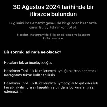 Instagram'ımda Bir İtirazın Var Uyarısı Veriyor