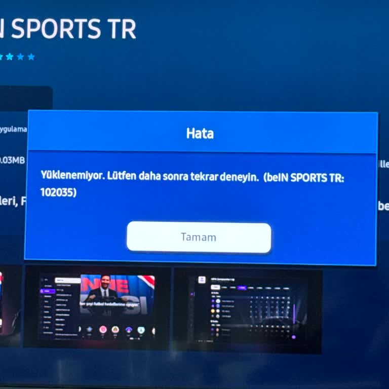 Samsung TV 102035 Hatası