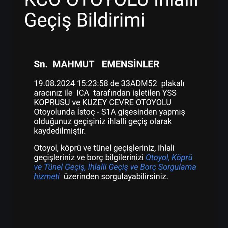 Ica (3. Boğaz Köprüsü Otoyolu) YSS Haksız Kazanç Elde Ediyor