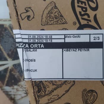 PizzaLazza Eksik İçerik Ve Hazırlandığının Bilgisi Verilmeyen Sipariş