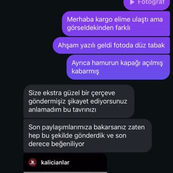 Kalicianlar (İnstagram) Ürün Kalitesi Ve Müşteri Hizmetleri Sorunu