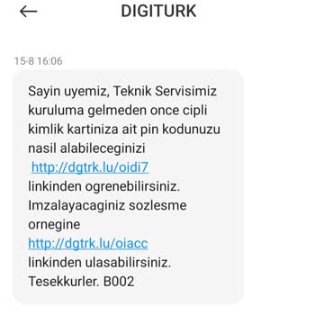 Digiturk Kurulumu Yapmıyor. Teknik Servise Ulaşamıyoruz.