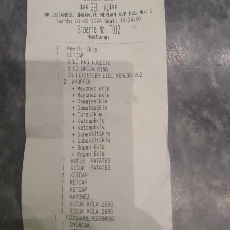 Meydan AVM Burger King'de Kalitesiz Hizmet Ve Eksik Sipariş Sorunu