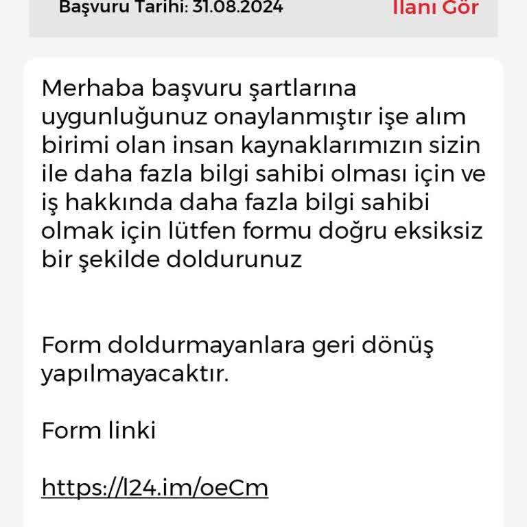 İşin Olsun İş Başvurusu İçin Bilgileri Verdim Form Doldurdum