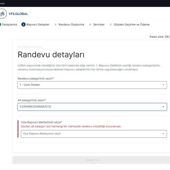 VFS Global D Tipi Vize Randevusu Sorunu