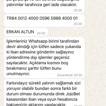 Jojobet Yatırılan Paranın Geri Alınamaması