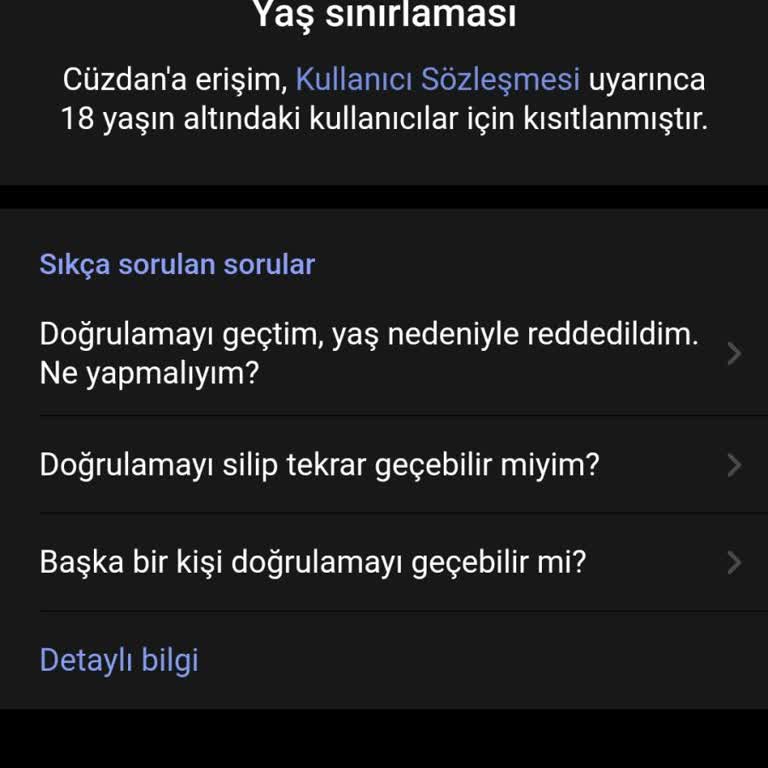 Telegram Cüzdan Yaş Sınırlaması
