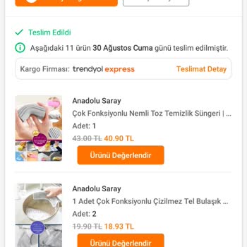Trendyol Eksik Ürün Gönderdi