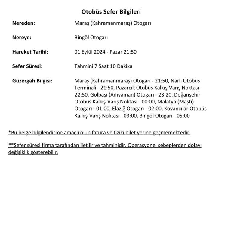 Obilet Yeşil Muş Ovası Maraş Otogarı Otobüs Gecikmesi