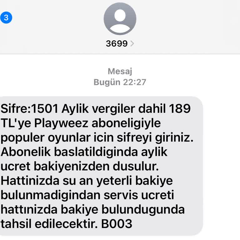 Playweez İstem Dışı Abonelik