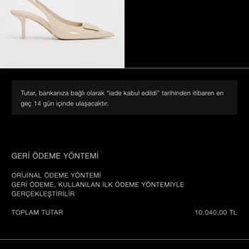 Zara Ücret İadesi Hakkında
