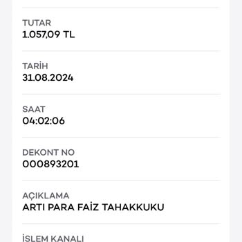 Akbank Artı Para Faizi