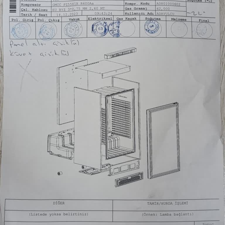 Uğur Soğutma Sıfır Diye Getirilen Ued 5175 Dtk Derin Dondurucu