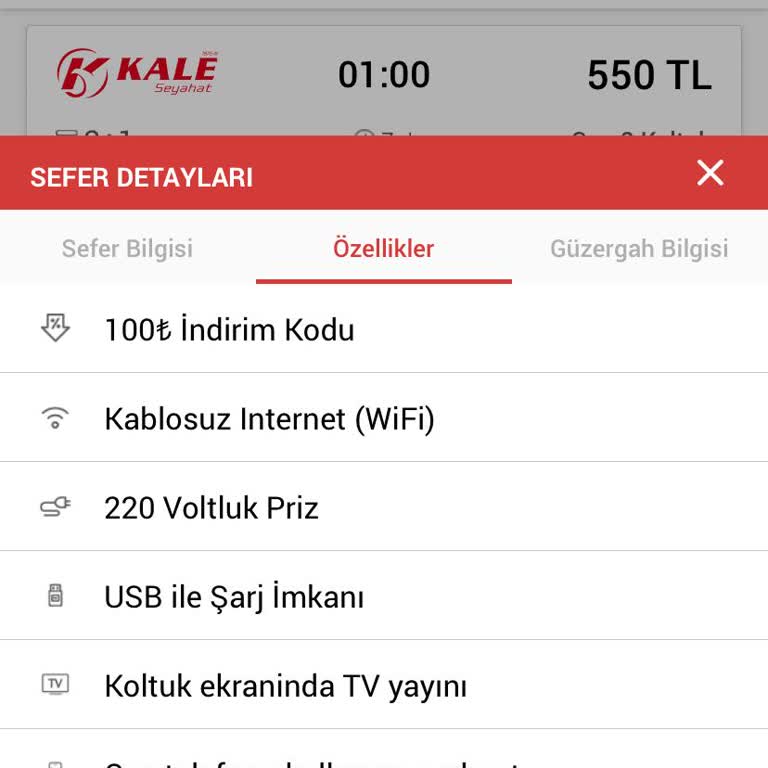 Kale Seyahat Araç İçi Prizlerin Çalışmaması Ve Şarj İmkanının Olmaması