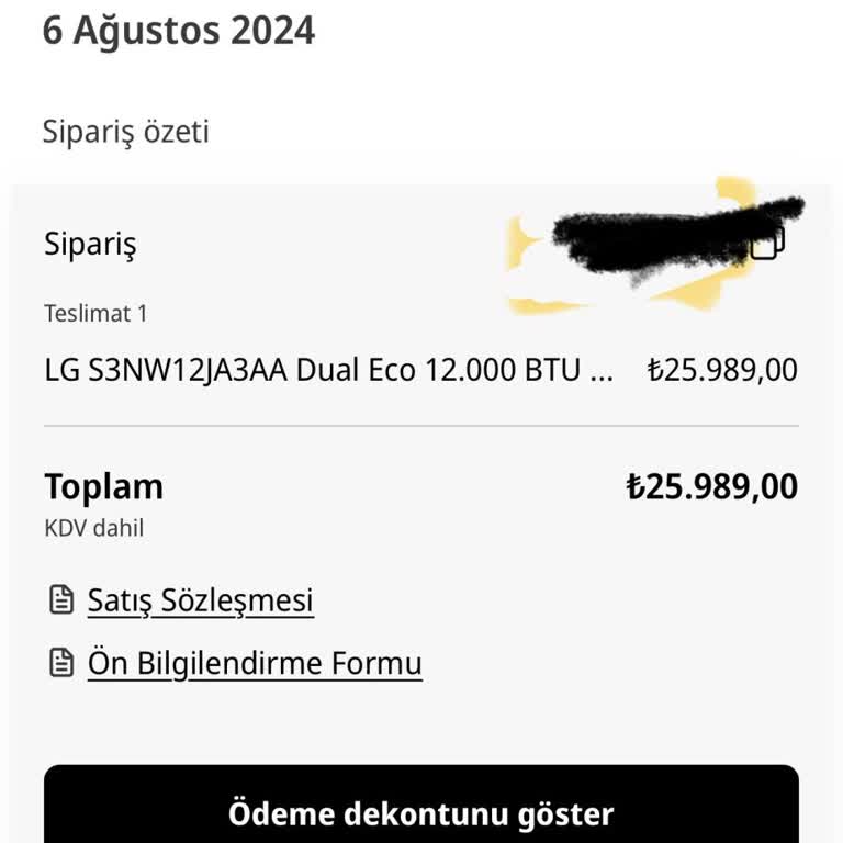 Media Markt'tan Sipariş Verilen Klimanın Teslim Edilmemesi Ve İade Sorunu