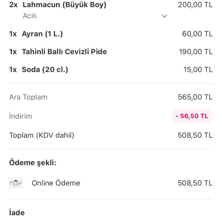 Yemeksepeti Paramı Vermiyor İade Edildi Gözüküyor