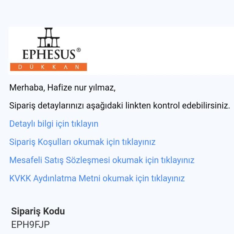 Ephesus Dükkan Siparişim Kargoya Verilmiyor
