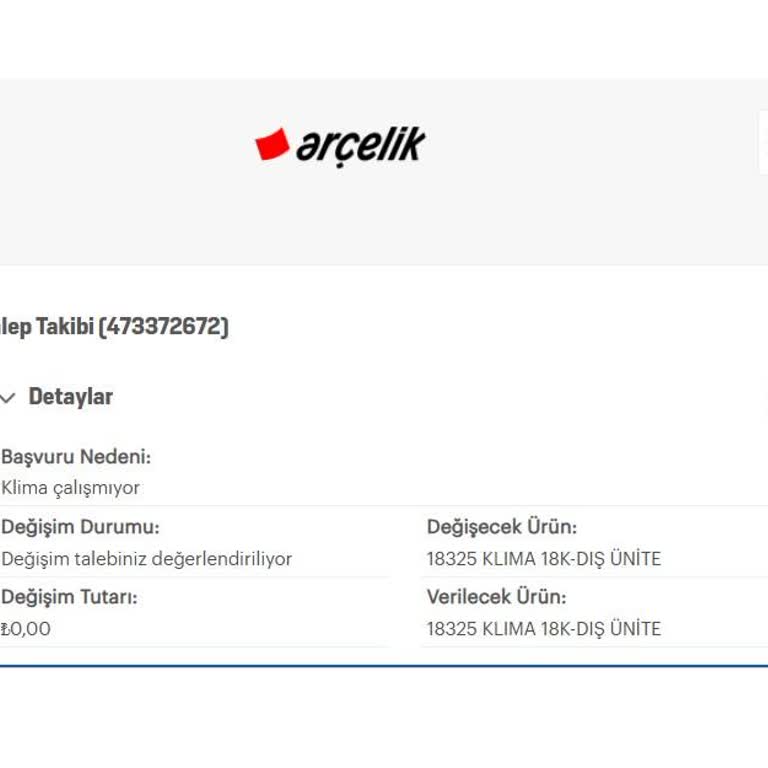 Arçelik Klima Arızası ve Dış Ünite Değişiminde Gecikme