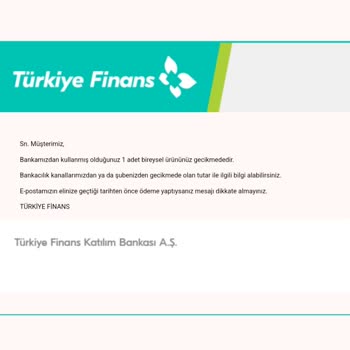 Türkiye Finans Zamanında Ödediğim Kredi Taksiti Gecikmeye Alınmış